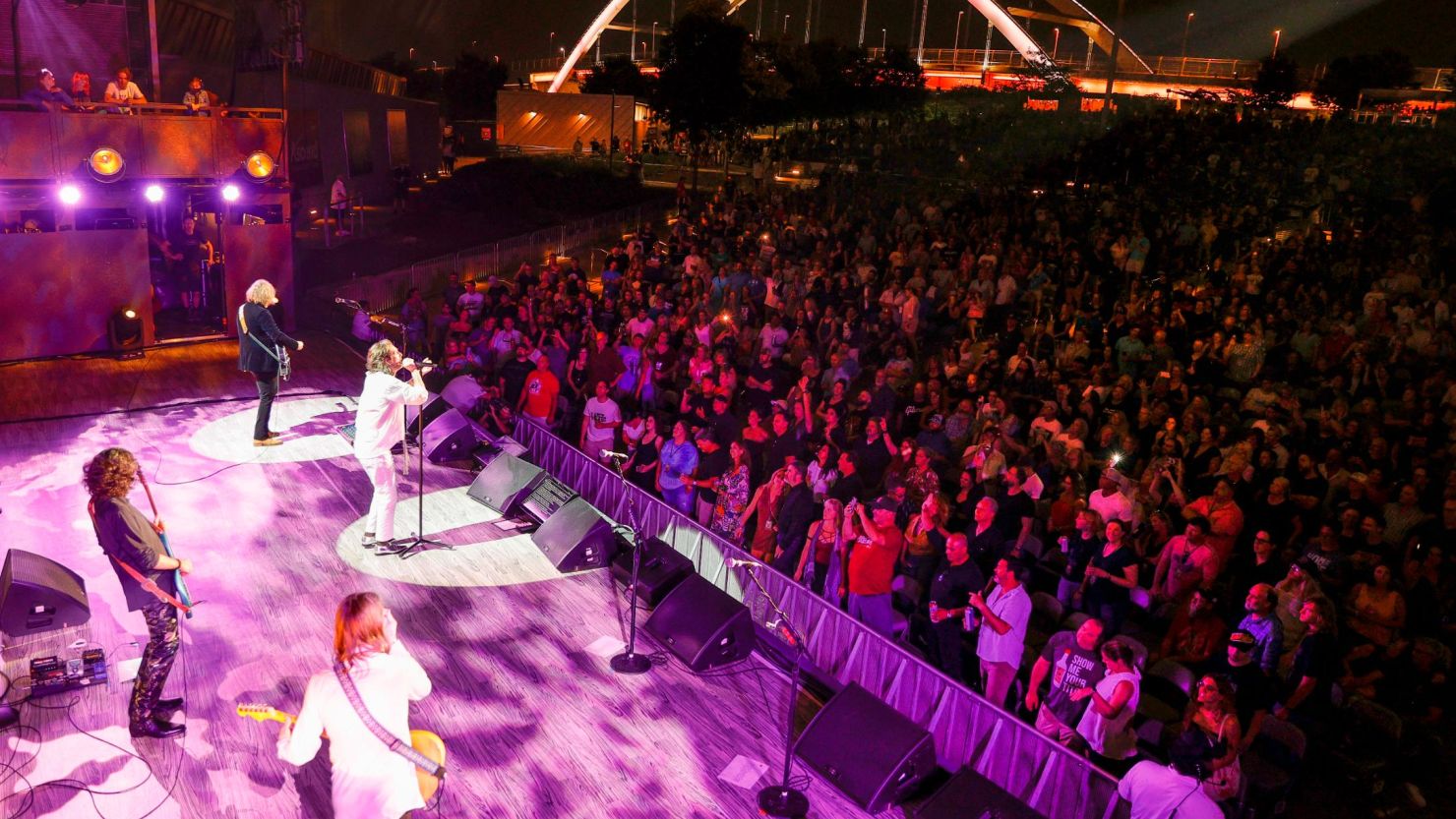 NASHVILLE, TENNESSEE - JULY 20: Chris Robinson and Rich Robinson of The Black Crowes perform onstage to kick off the "Shake Your Money Maker" tour to a sold out crowd at Ascend Amphitheater on July 20, 2021 in Nashville, Tennessee. (Photo by Jason Kempin/Getty Images for Live Nation)