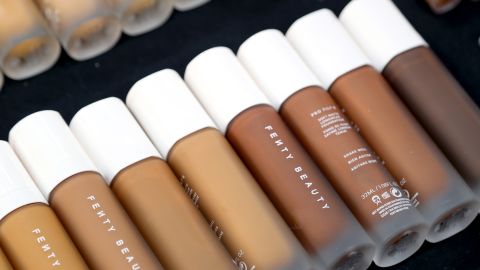A view of Fenty Beauty backstage during Rihanna's Savage X Fenty Show Vol. 2 presented by Amazon Prime Video at the Los Angeles Convention Center in Los Angeles, California