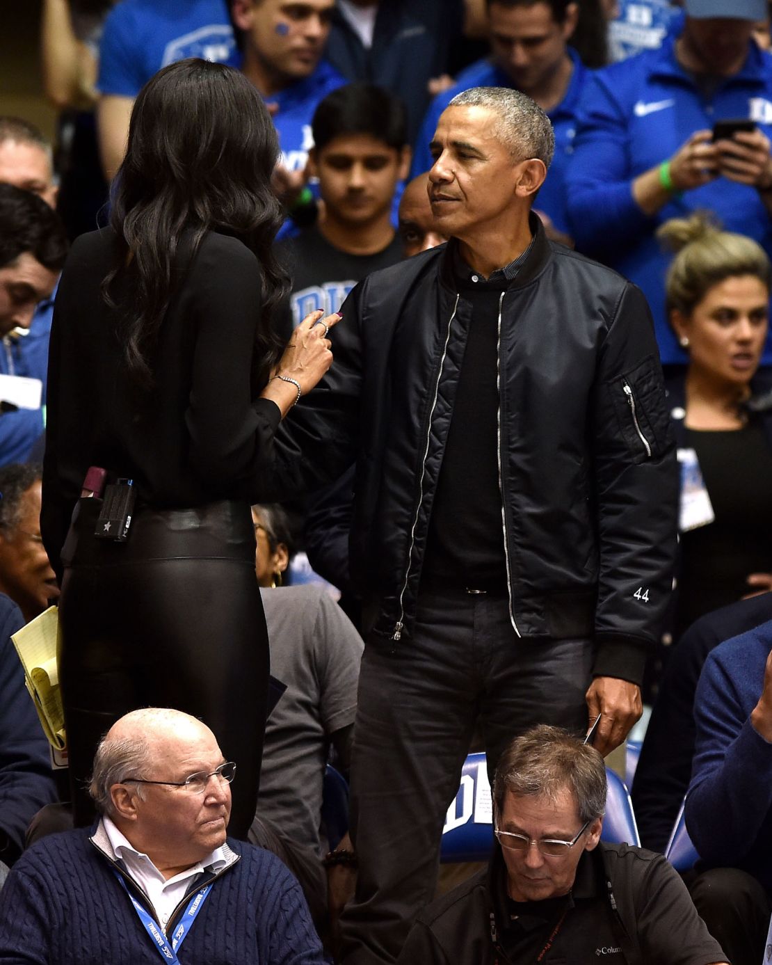 Barack Obama in Rag & Bone the Duke-North Carolina game on February 20, 2019.