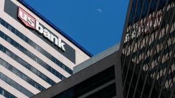 A logo sign outside of facility occupied by U.S. Bancorp (Bank) in Cincinnati, Ohio on June 29, 2017.