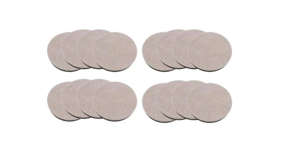 3-1/2 in. Beige Reusable Felt Round Furniture Sliders for Hard Floors (16-Pack)