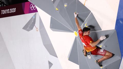 Ginés competes in the men's combined final at the Tokyo Olympics.