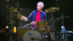 The Rolling Stones drummer Charlie Watts performs on stage during their "No Filter" tour at NRG Stadium on July 27, 2019 in Houston, Texas. (Photo by SUZANNE CORDEIRO / AFP)        (Photo credit should read SUZANNE CORDEIRO/AFP via Getty Images)
