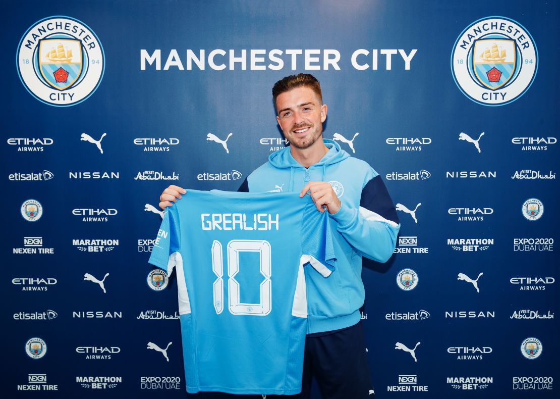 Manchester City unveil new signing Jack Grealish.