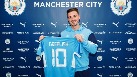 Manchester City unveil new signing Jack Grealish.