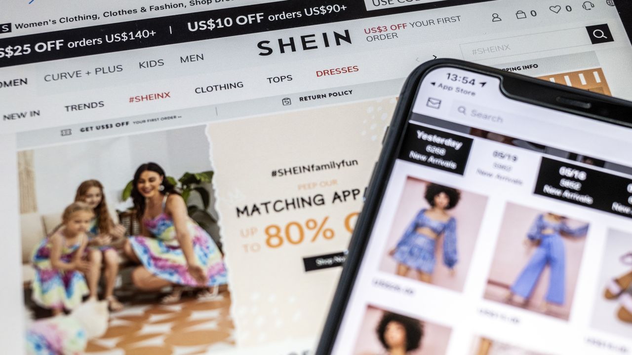 Shein's app and website seen in Hong Kong.
