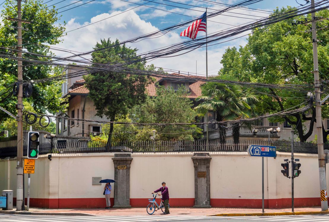 The US Consulate in Shanghai, China, on July 23, 2020. 