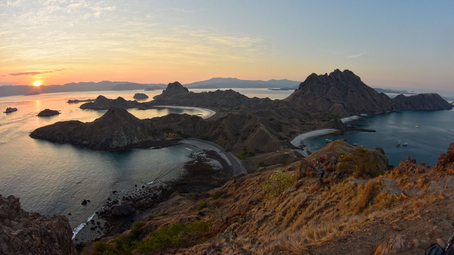 Top view of Padar Island at sunset, Komodo National Park, Indonesia. (Photo by: Andre Seale/VW PICS/Universal Images Group via Getty Images)