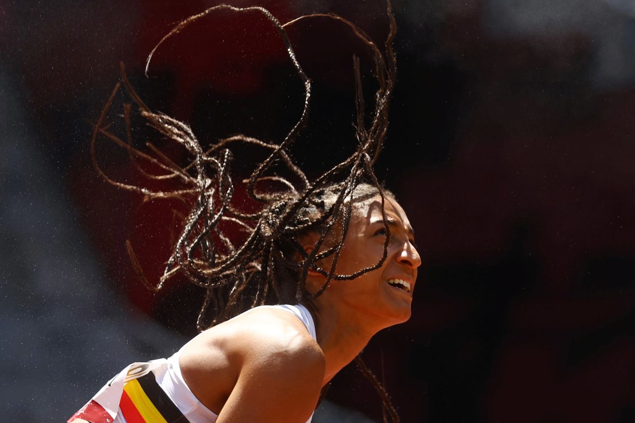 Belgium's Nafissatou Thiam throws a javelin on her way to <a href="https://www.cnn.com/world/live-news/tokyo-2020-olympics-08-05-21-spt/h_982943442a366f096662fafb4971fa2e" target="_blank">winning gold in the heptathlon</a> on August 5. She's just the second woman ever to win back-to-back heptathlon titles.