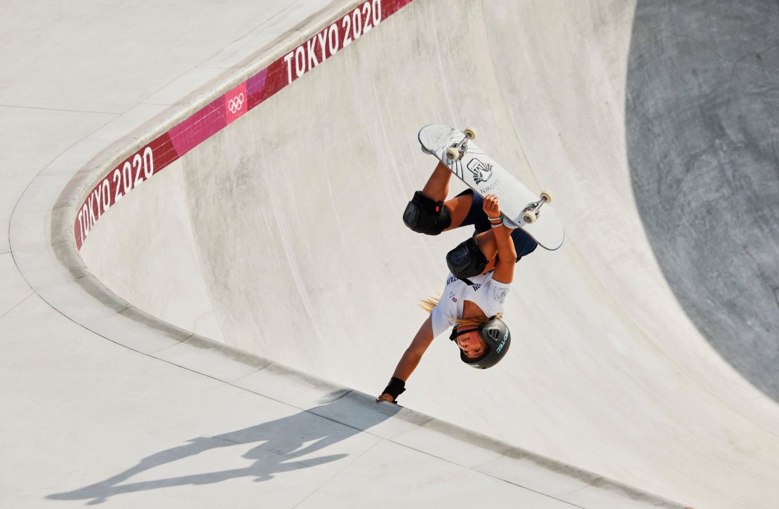 Brown started skateboarding at age three, teaching herself tricks by watching YouTube videos. 