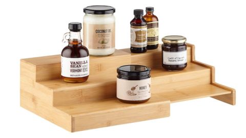 The Container Store Large 3-Tier Bamboo Expanding Shelf