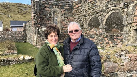 The couple, pictured here visiting the Scottish island of Iona, are so pleased to have met one another.