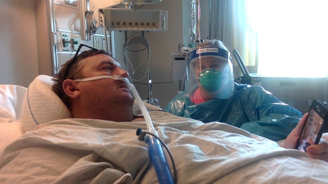 Travis Campbell and his wife, Kellie Campbell, speak to CNN from a hospital in Bristol, Virginia, on Friday.
