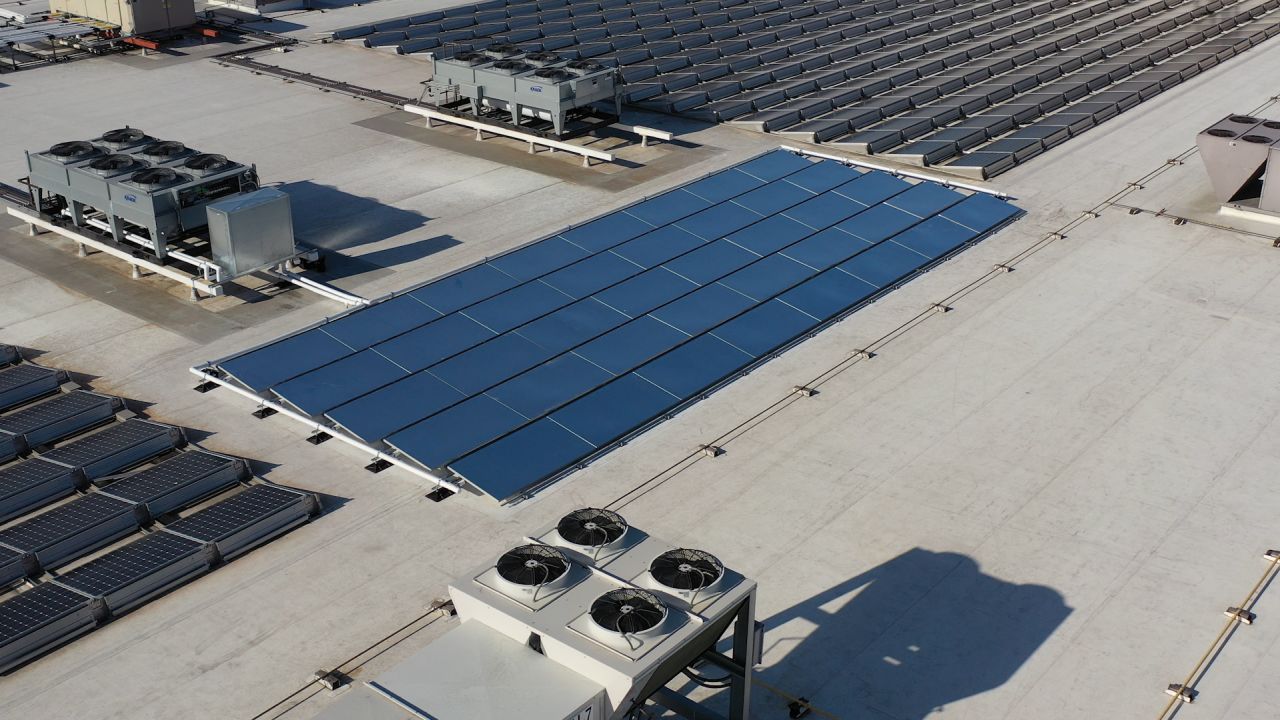 SkyCool's panels somewhat resemble solar panels but actually perform the opposite function. 