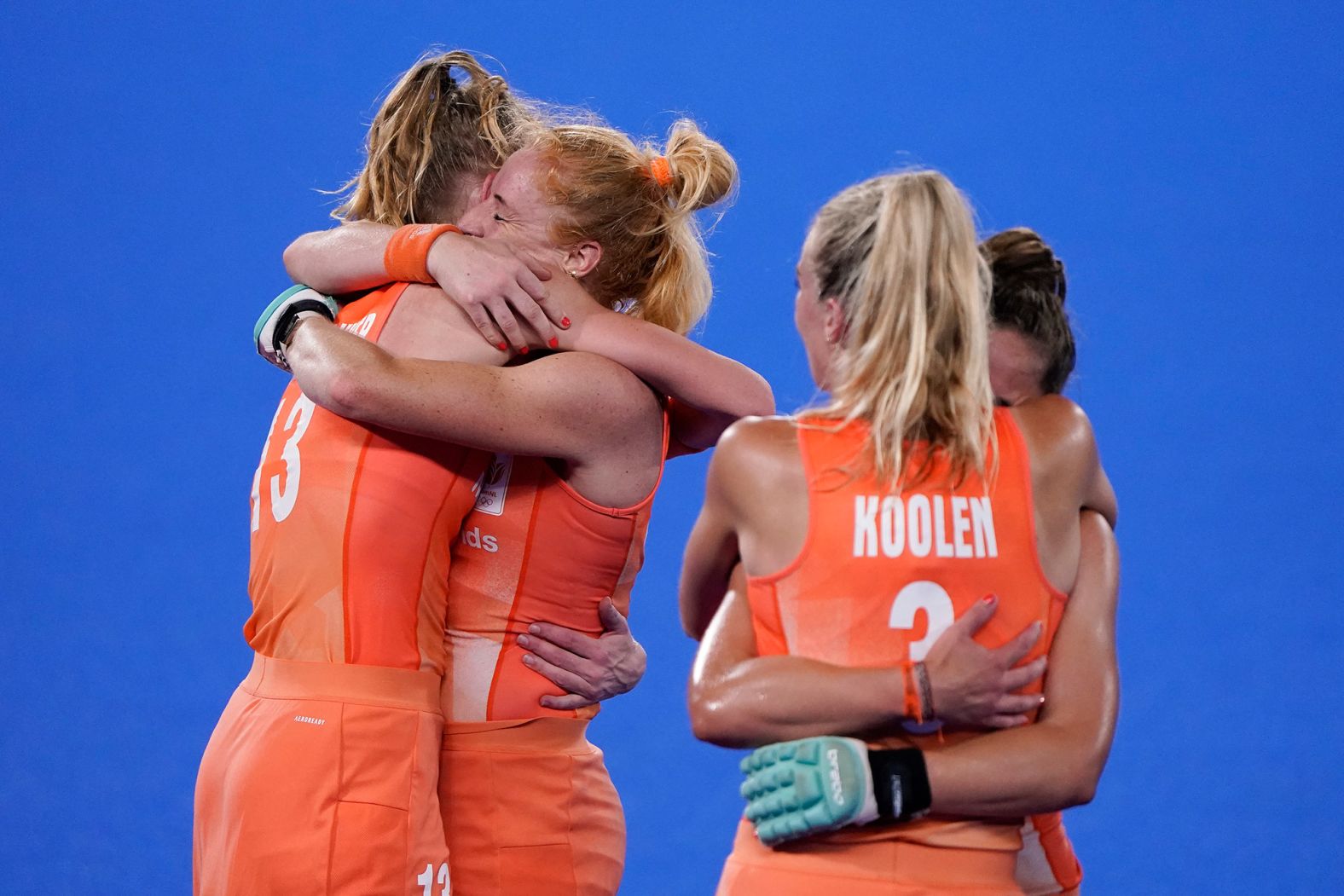 The Netherlands' field hockey team celebrates their 3-1 win over Argentina in the gold-medal match on August 6. The Netherlands became the first country <a href="index.php?page=&url=https%3A%2F%2Fwww.cnn.com%2Fworld%2Flive-news%2Ftokyo-2020-olympics-08-06-21-spt%2Fh_ee43255a21088856e898b0025af865cc" target="_blank">to win four Olympic titles</a> in women's field hockey.