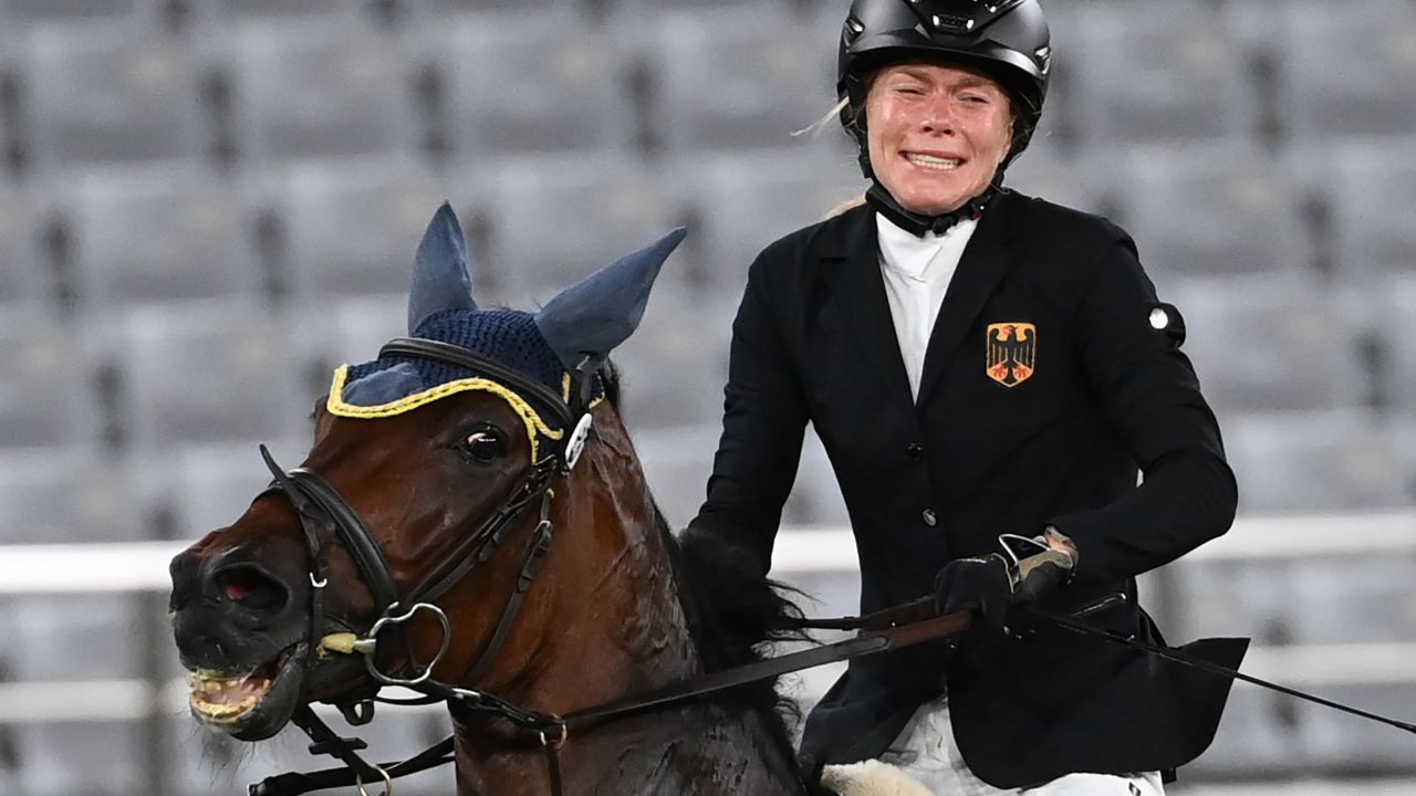 Annika Schleu's horse Saint Boy had refused to jump several times.