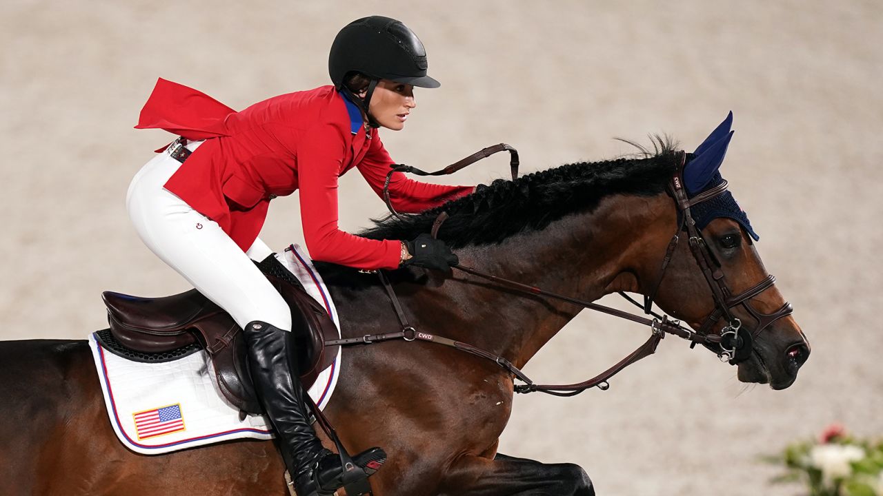 Jessica Springsteen helped her squad nab a silver medal in the team jumping final.