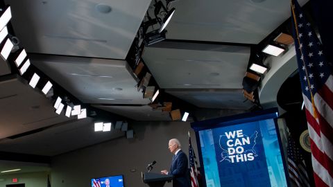President Biden speaks about the country's Covid-19 response. Biden had hoped to have 70% of American adults partially vaccinated by July 4, but missed that target by four weeks.