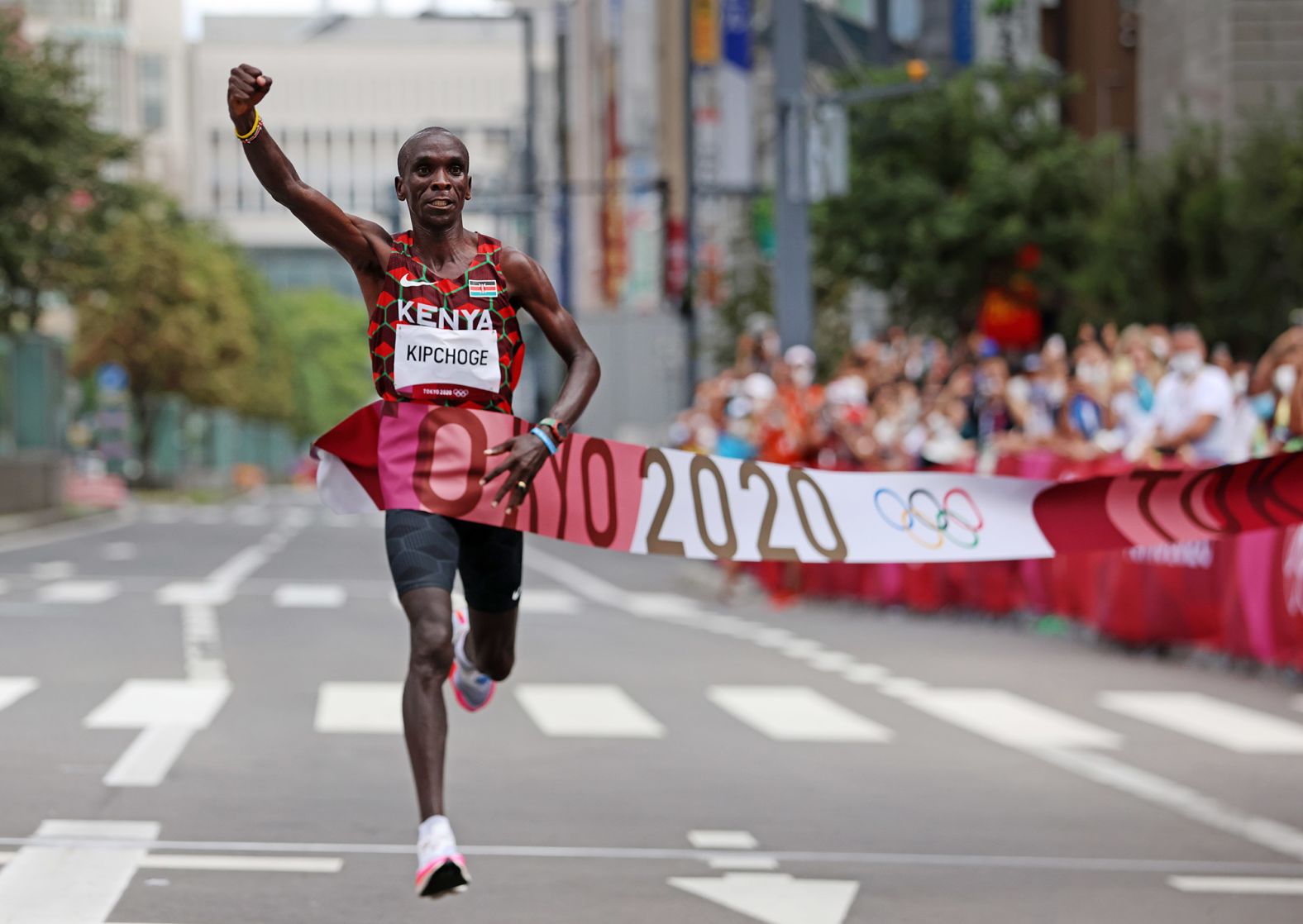 Kenya's Eliud Kipchoge crosses the finish line August 8 <a href="index.php?page=&url=https%3A%2F%2Fwww.cnn.com%2Fworld%2Flive-news%2Ftokyo-2020-olympics-08-07-21-spt%2Fh_af4bb17527e168632036b0fa6e6d54a5" target="_blank">to win the marathon</a> for the second Olympics in a row. Kipchoge, the world-record holder in the event, finished with a time of 2:08:38.