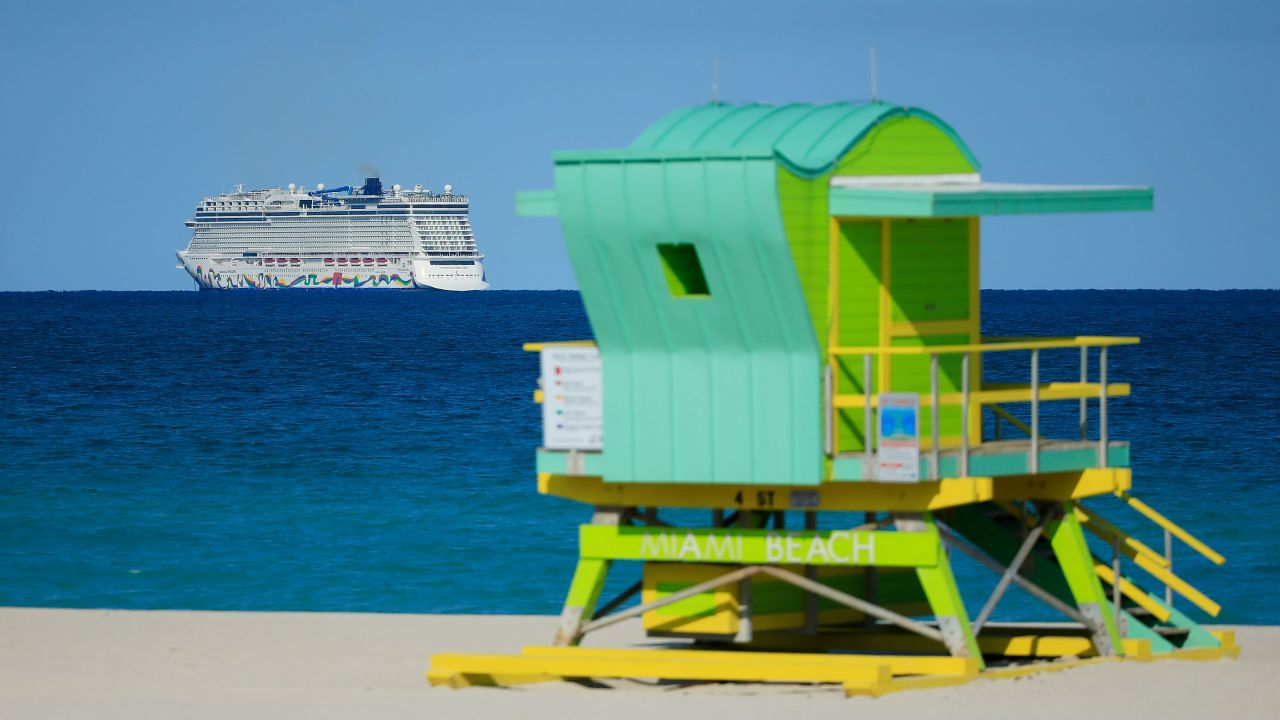 The Norwegian Encore cruise ship off of Miami Beach last year.