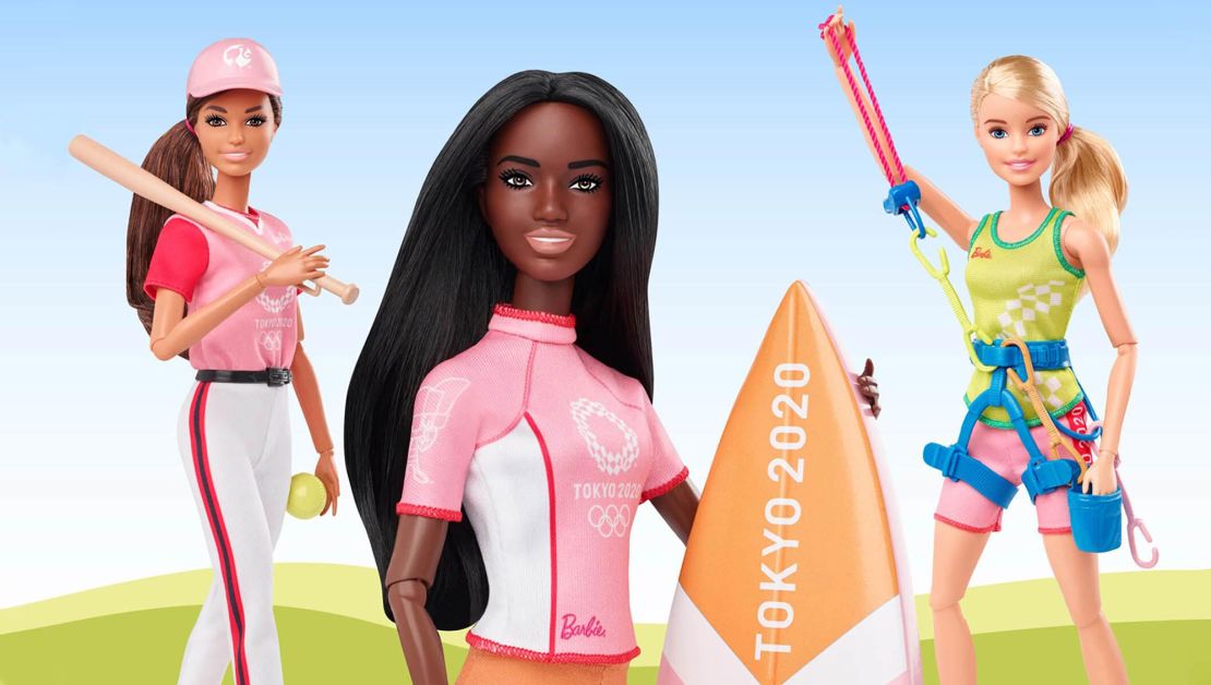 Mattel worked with the IOC and Tokyo 2020 organizers to design dolls reflecting the new sports in the Olympic program.