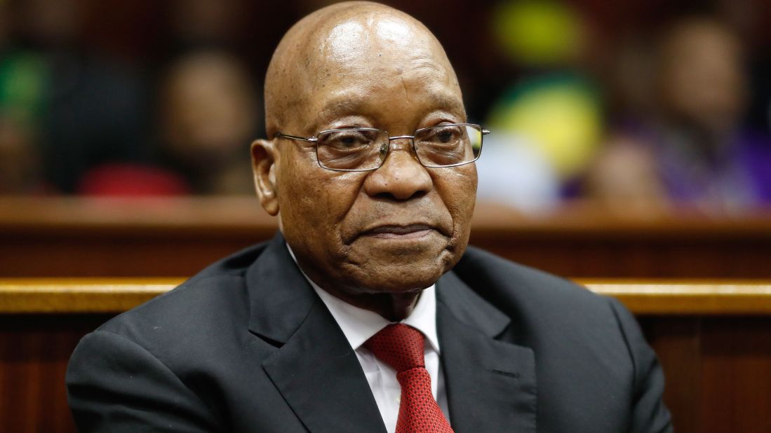 Former South African President Jacob Zuma appears in a courtroom in Durban, South Africa, in April 2018. He has pleaded not guilty to multiple charges of fraud, racketeering and corruption relating to an arms deal in the late 1990s.