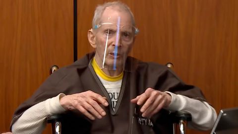In this still image taken from the Law & Crime Network court video, real estate heir Robert Durst answers questions while on the stand at his murder trial on Monday in Los Angeles County Superior Court.