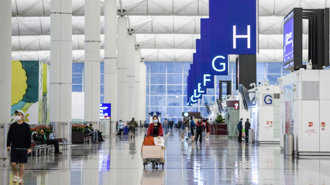 Hong Kong International Airport on March 24, 2020, hours before non-residents were banned from entering the city in a bid to halt the coronavirus. 