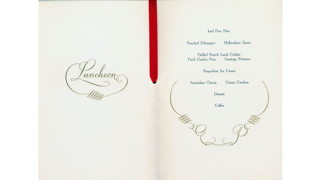 <strong>Qantas 1954 Royal Tour menu:</strong> Australian national carrier Qantas celebrated its centenary last year and has chronicled its inflight meals since the 1930s. 