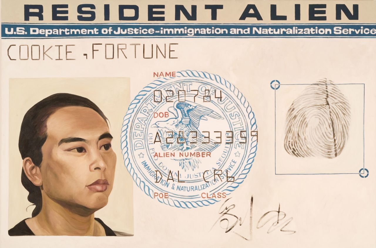 Resident Alien. Artist: Hung Liu. Oil on canvas 1988. Collection of the San Jose Museum of Art. Gift of the Lipman Family Foundation. ©Hung Liu