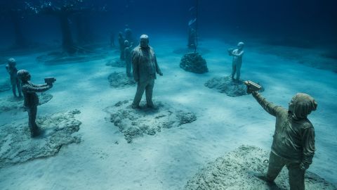 The Museum of Underwater Sculpture in Cyprus features 93 sculptures by Jason deCaires Taylor.