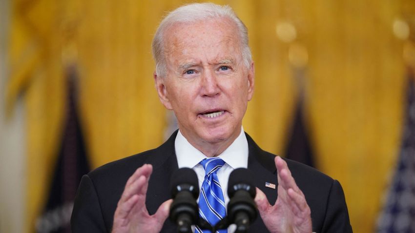 US President Joe Biden speaks on his Build Back Better economic agenda, in the East Room of the White House in Washington, DC, on August 11, 2021.