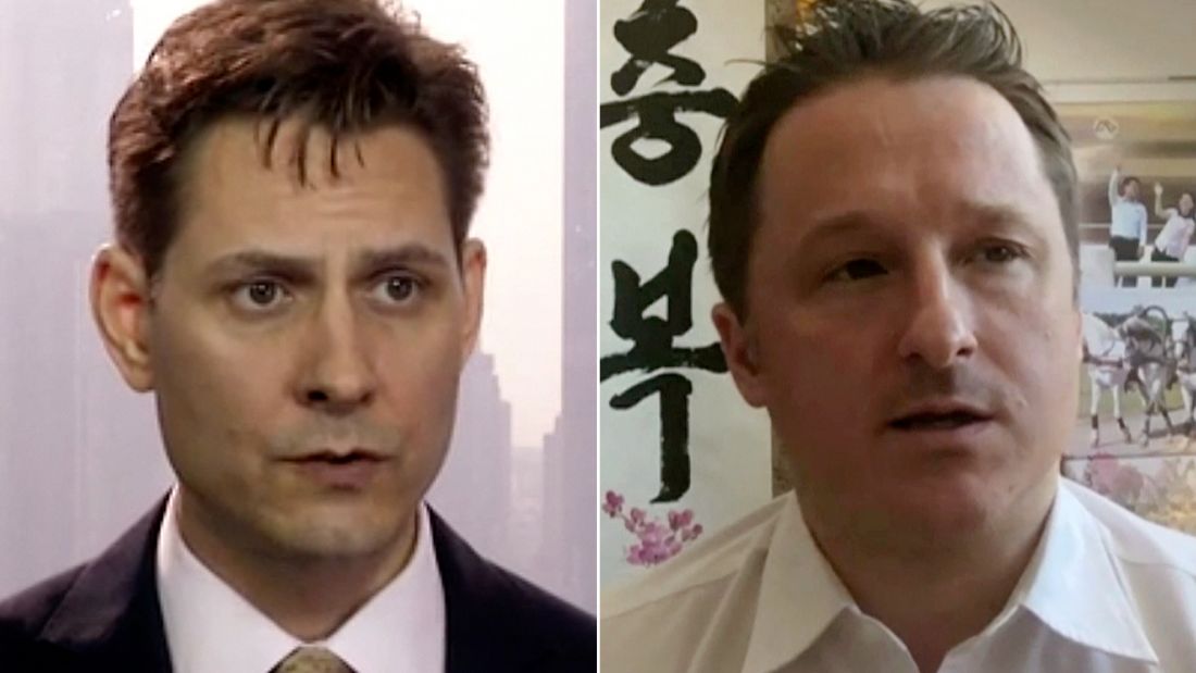 Michael Kovrig (left) and Michael Spavor (right), two Canadian citizens detained in China on espionage charges.