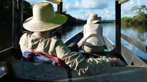 Visitors can take guided boat tours in Lake Tarapoto.