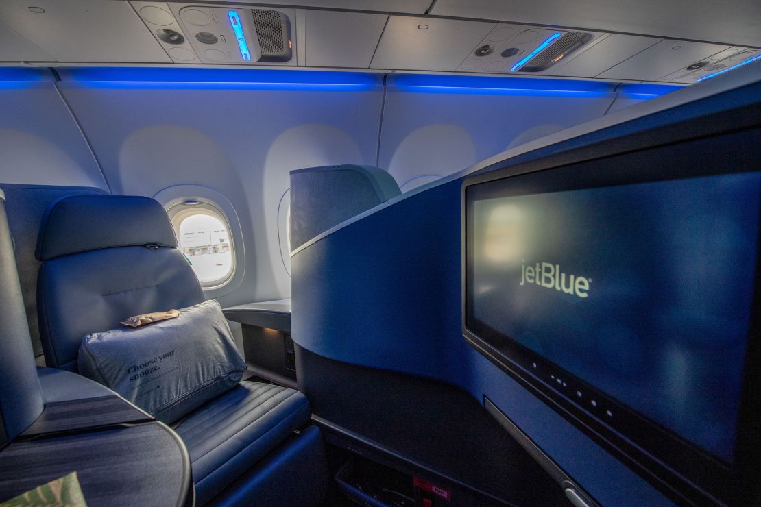 The business class seat was very comfortable according to Richard Quest.