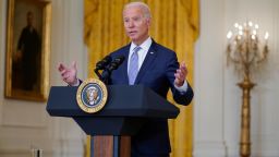 President Joe Biden speaks about prescription drug prices and his "Build Back Better" agenda from the East Room of the White House, Thursday, Aug. 12, 2021, in Washington. 