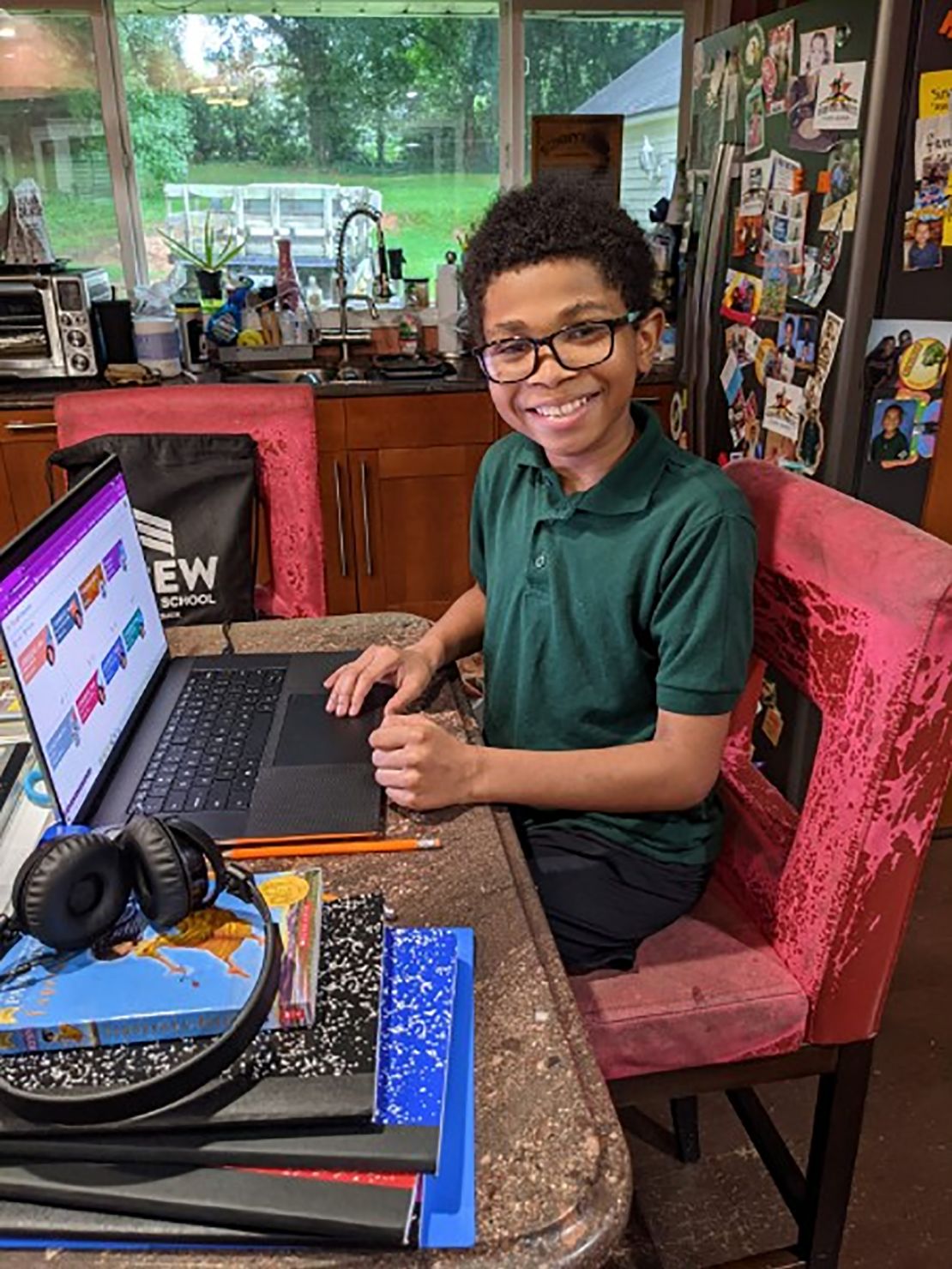 Shun Jester, 10, is comfortable on computers and likes virtual learning.