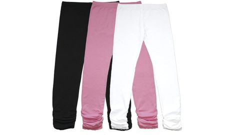 Bienzoe Girl's Cotton Leggings, 3-Pack