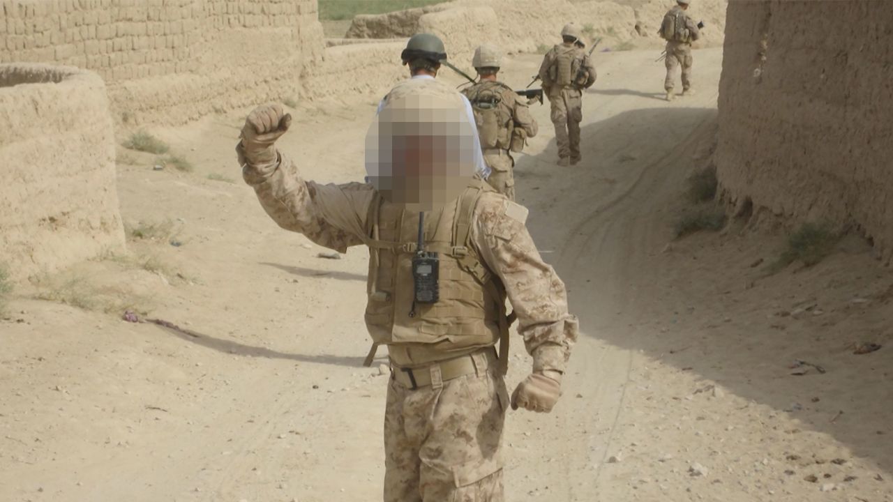 Haji, nicknamed "Tiger," on patrol in Helmand province.