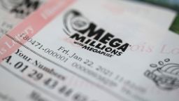 CHICAGO, ILLINOIS - JANUARY 22: Mega Millions lottery tickets are sold at a 7-Eleven store in the Loop on January 22, 2021 in Chicago, Illinois. The jackpot in the drawing has climbed to $970 million, the third highest in the game's history.  (Photo Illustration by Scott Olson/Getty Images)