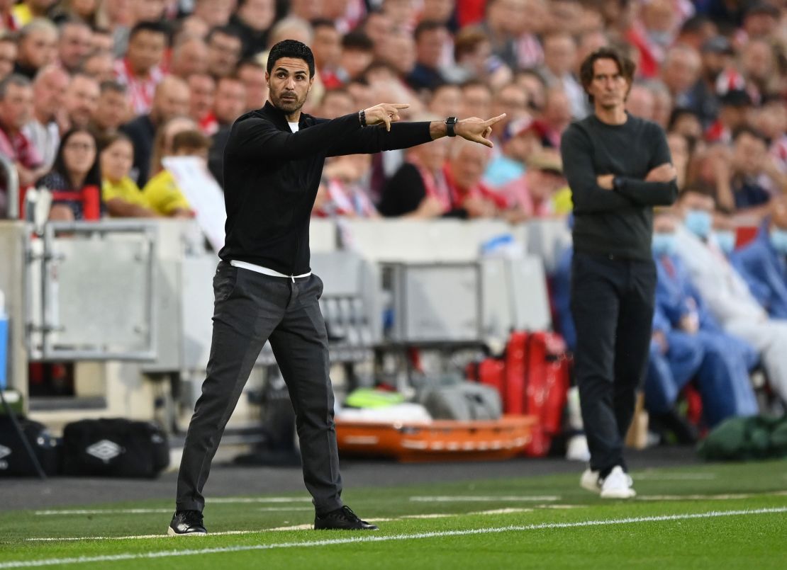 "We had really high hopes and we didn't get the result that we wanted or the performance we wanted," said Arsenal manager Mikel Arteta (left) after his team's 2-0 defeat by Brentford.