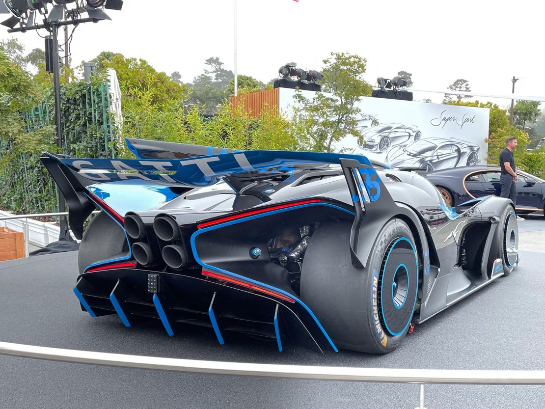 The Bugatti Bolide is designed for track driving only and, so, does not have to comply with road safety regulations.