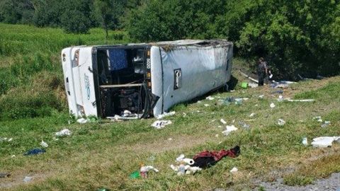 A tour bus headed to Niagara Falls crashed on Interstate 90 in the town of Brutus in Cayuga County Saturday afternoon, sending all 57 occupants to local hospitals, according to New York State Police and a spokesperson for a local hospital. 