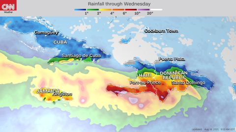 weather rainfall forecast haiti 20210816