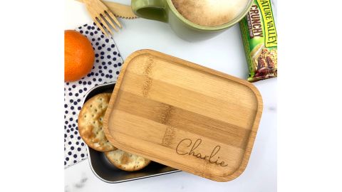 GiftsInaJiffy Bamboo and Metal Lunch Box 