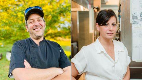 Chefs Nadav Mille and Amanda Cohen.