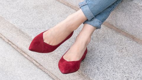 Ally Shoes Gutsy Garnet Suede Flat