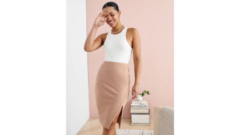 Express Body Contour Double-Layer High-Neck Thong Bodysuit