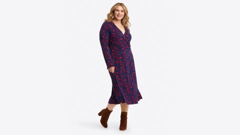 Draper James Wrap Dress in Scattered Hearts
