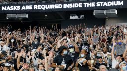 LAS VEGAS, NEVADA - AUGUST 14:  Fans do the wave during a preseason game between the Seattle Seahawks and the Las Vegas Raiders at Allegiant Stadium on August 14, 2021 in Las Vegas, Nevada. The Raiders defeated the Seahawks 20-7.  (Photo by Ethan Miller/Getty Images)